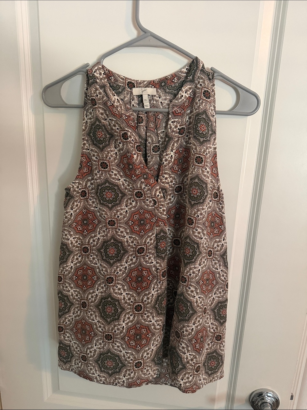 Joie 100% Silk Printed Sleeveless Blouse Top XS Boho Paisley